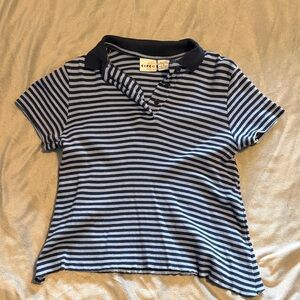 Circo Navy and Light Blue Striped Polo Shirt